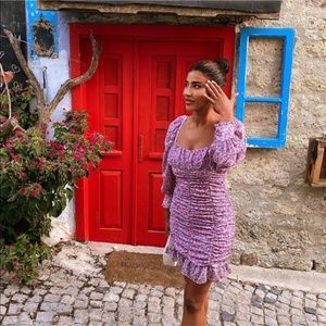 Zara Printed Dress with Draping